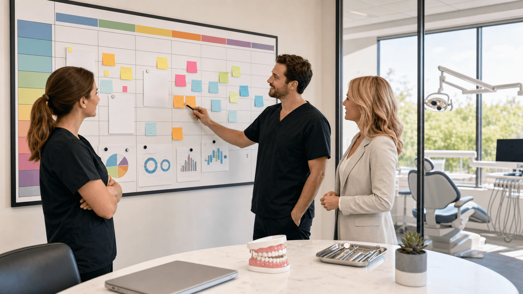 Blue-toned 12-month roadmap timeline with calendar icons and upward arrows on a clean white background.